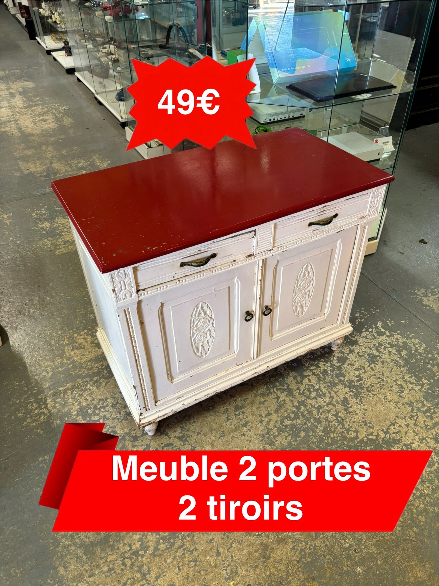 Meuble 2 portes 2 tiroirs