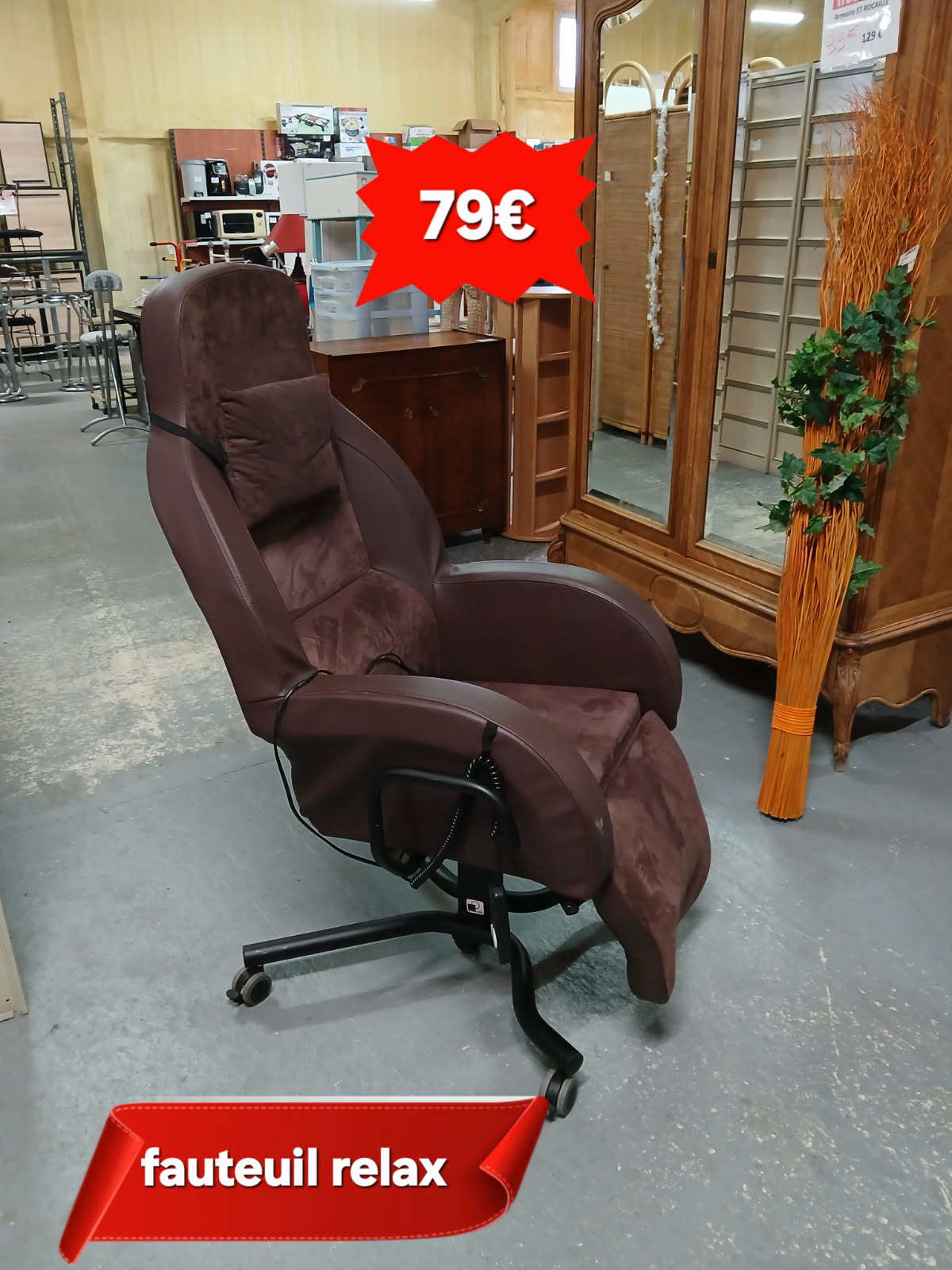 Fauteuil relax marron