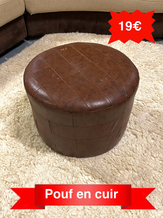 Pouf en cuir