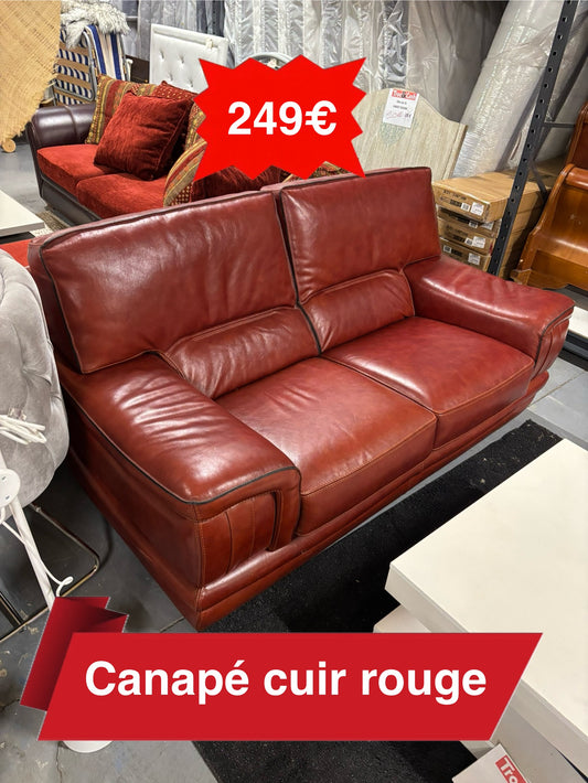 Canapé cuir rouge