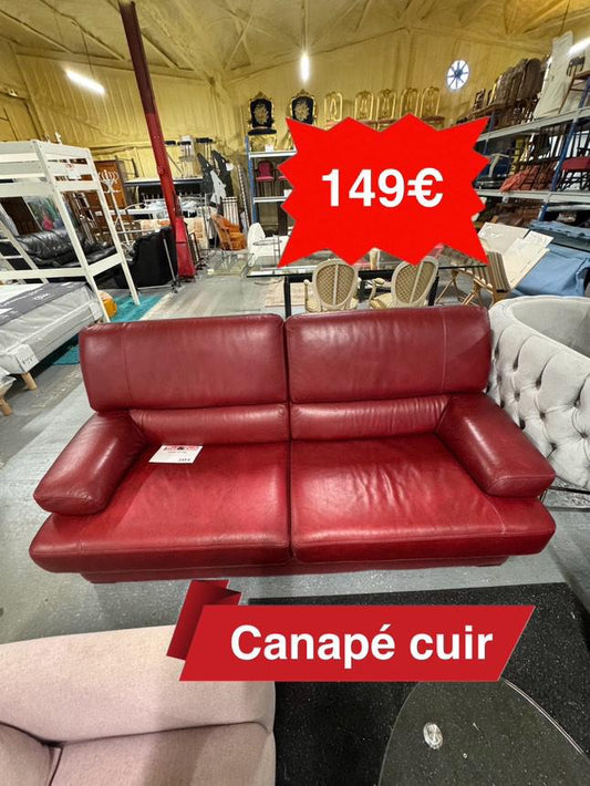 Canapé cuir rouge