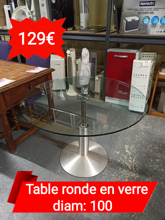 Table ronde en verre