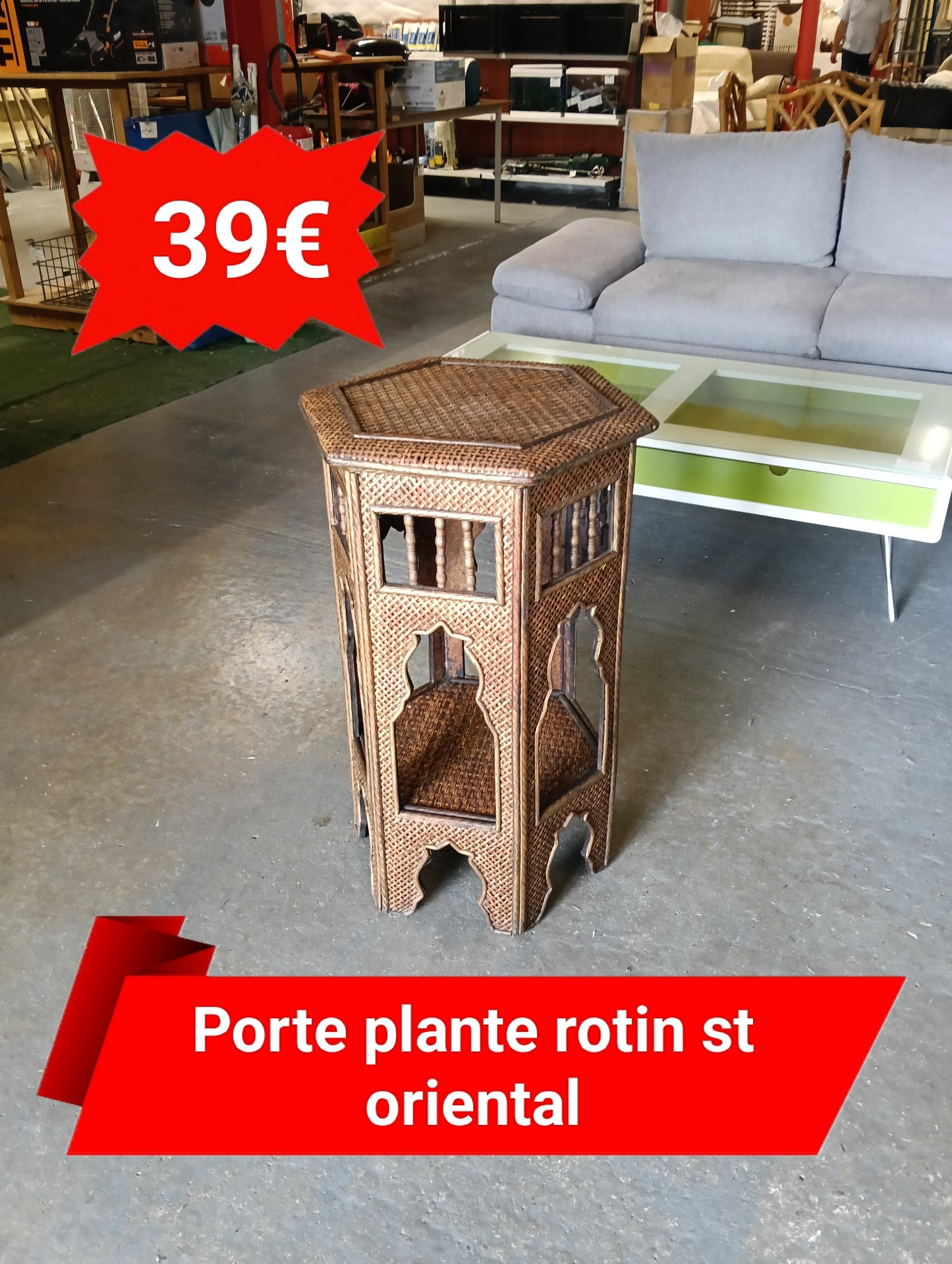Porte plante rotin st oriental