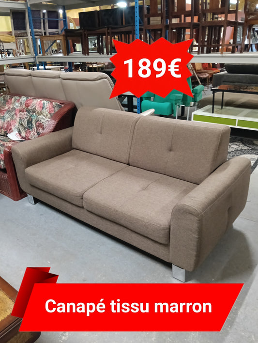 Canapé tissu marron