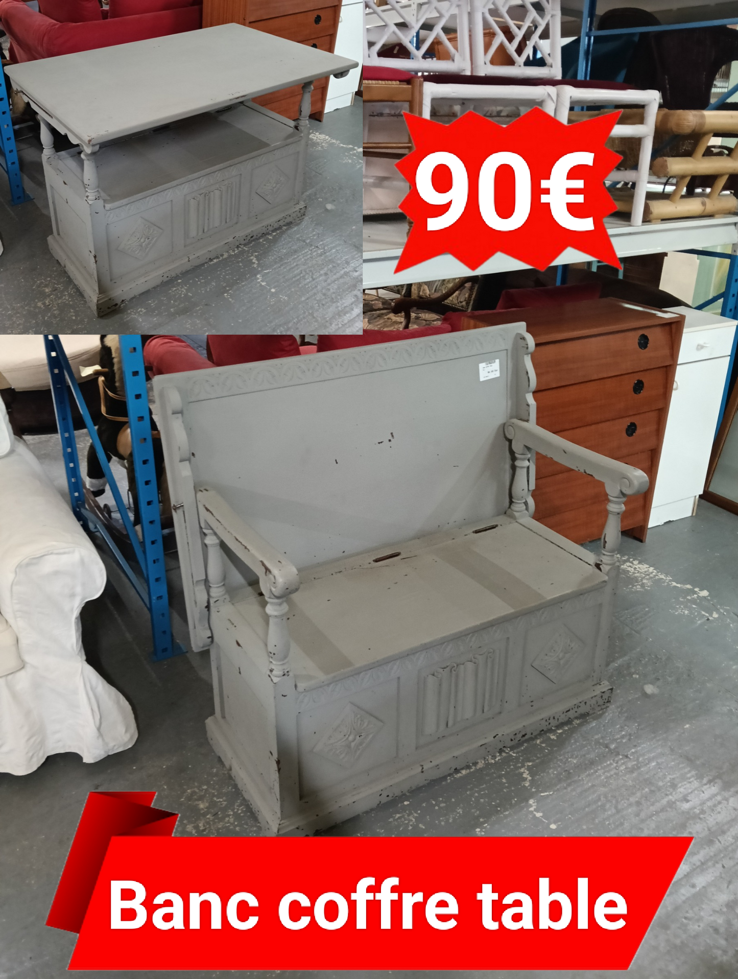 Banc coffre table