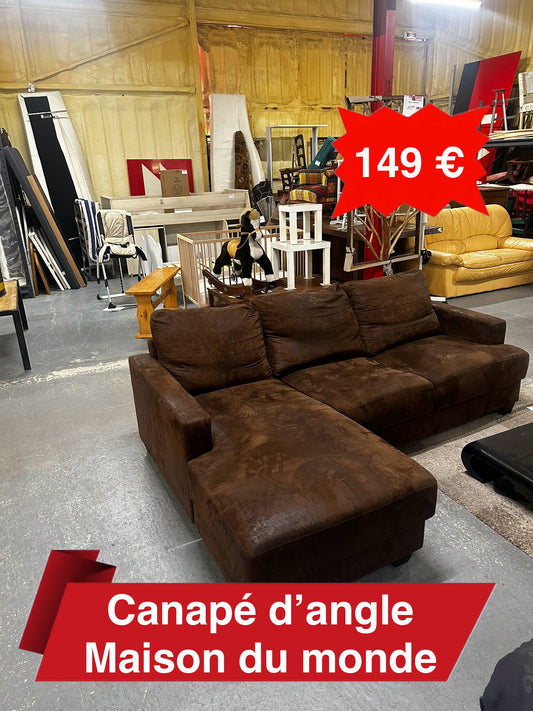 Canapé d'angle marron